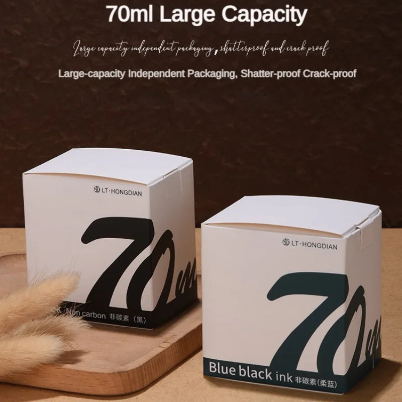 HONGDIAN 70/60/18ml Fountain Pen Ink High Quality Color Ink Glass Bottled Ink Refill Cartridge Stationery Office School Supplies