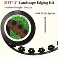 No Dig Landscape Edging Kit, Flexible Plastic Garden Border with Spikes for Lawn, Flower Bed, Pathway & Yard Landscaping