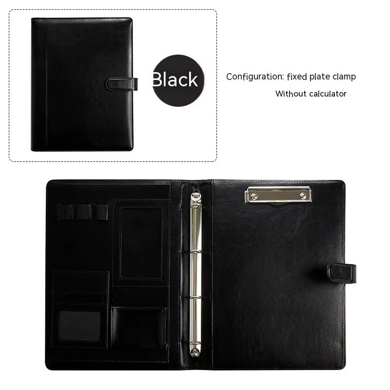 PU Leather Notebook Binder A4 Paper Budget Envelope Expanding File Folder Document Material Chic Loose Leaf Ring Office
