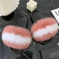 Women Real Raccoon Fur Slides Fluffy Luxury Furry Open Toe Slippers Indoor Outdoor Summer Sandals Non Slip Soft Comfy Sole Cozy