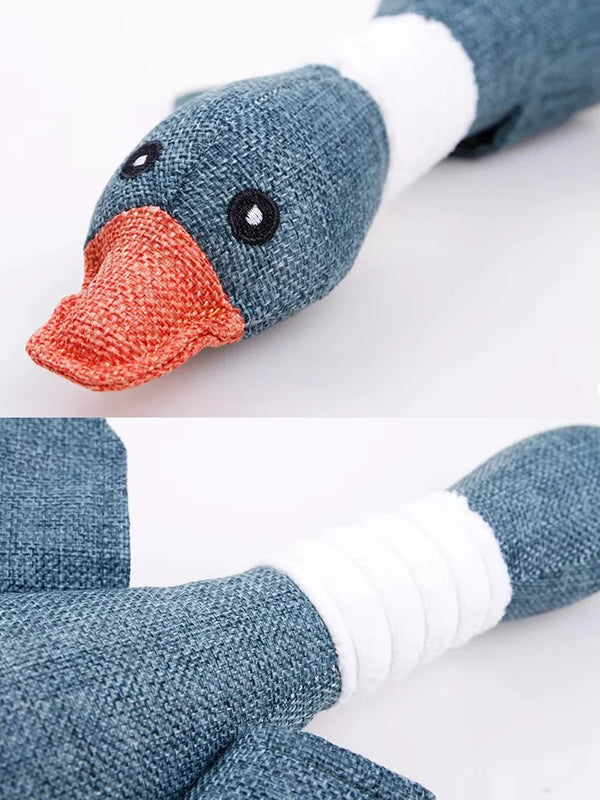 Eco - Friendly Plush Duck Dog Toy with Squeaker for Chewing and Teething - Interactive Pet Supplies Cat Dog Toys