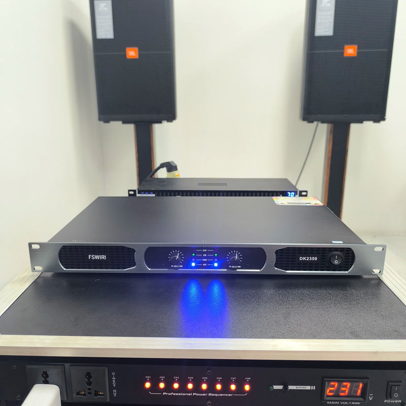 FSWIRI Professional 1U Digital Power Amplifier 350W *2 Stage Performance Audio Equipment Power Amplifier Home Meeting KTV