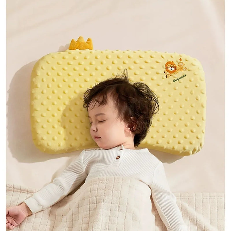 AIBEDILA Infants Washable Pillow Toddlers Soothing Bean Sleeping Pillows 0-6Y Kindergarten Cartoon Memory Silicone Cotton Pillow