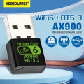 900Mbps WiFI 6 USB Adapter Bluetooth 5.3 Wireless Network Card Dual Band Driver Free Dongle for Win 10 11 PC | SAMAG