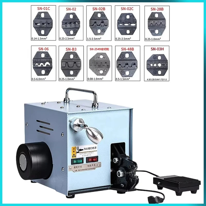 60W Electric Terminal Crimper Machine Professional Crimping Tool with Replaceable Molds for Cold Pressing of - View 9 | SAMAG