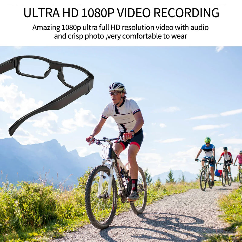 Portable Transparent Glasses with Camera Outdoor 1080P Sport Mini Camera Shooting HD Video Recorder Glasses Driving Bike Riding