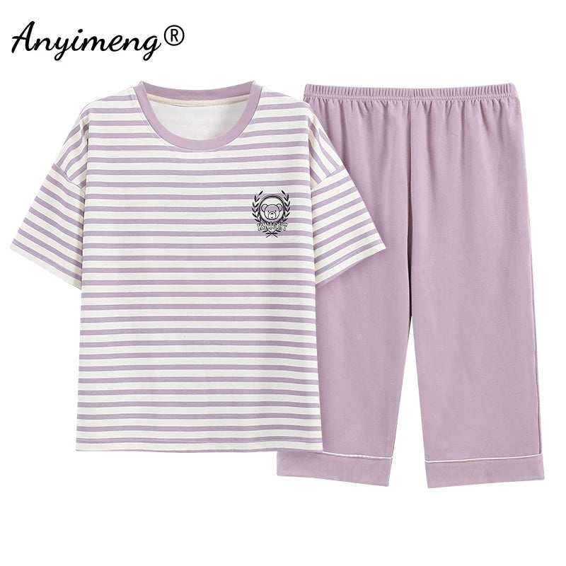 Summer Capris Pajamas Cute Cartoon Print for Women | SAMAG