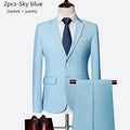 Luxury 3 piece men's wedding suit fashion men's slim solid color business office suit sets large size men Blazer+ pants + vest