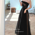 OLOEY One Shoulder Fairy Black Evening Dresses Wedding | SAMAG