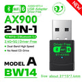 2 IN 1 WIFI6 AX900 USB WiFi Bluetooth 5.4 Wireless Adapter Dual Band 2.4G+5GHz 900Mbps Network Card - Visuel 9 | SAMAG
