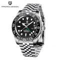 Top PAGANI DESIGN PD1662 Men GMT Automatic Mechanical Watch Black Ceramic Bezel Sapphire Glass 100M Waterproof Jubilee Stainless Steel Bracelet Sports Diver Wristwatch Reloj Hombre+gift box