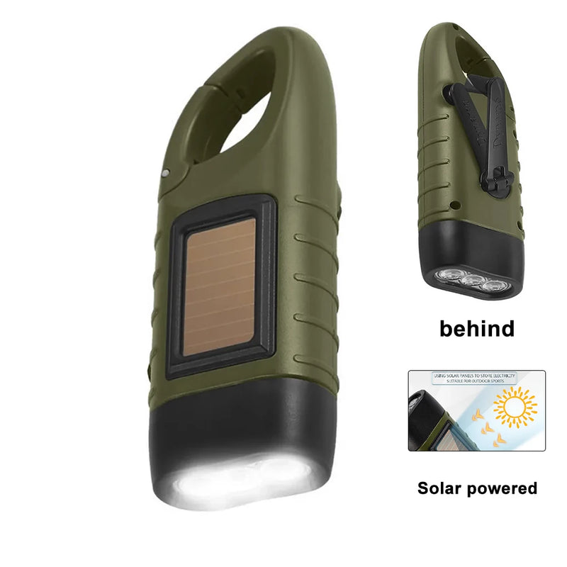 LED Flashlight Hand Crank Solar Powered Rechargeable - View 10 | SAMAG