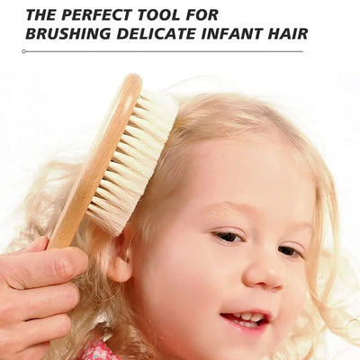 1/2/ Newborn Wool Baby Wooden Brush Comb Hair Infant Head | SAMAG