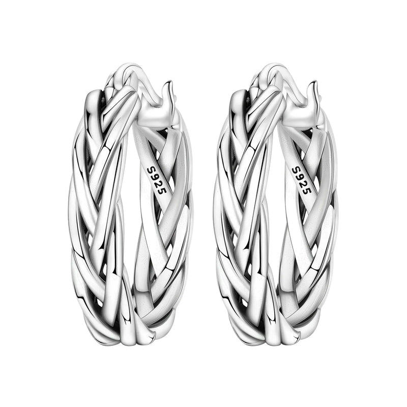 925 Sterling Silver Simple Gold U - shaped Earrings Jewelry Versatile Hoop For Women Fine Birthday Party - Visuel 9 | SAMAG