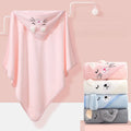 Baby Coral Fleece Hooded Bath Towel Bath Towel Newborn Toddler Cartoon Animal Swaddle Wrap Soft Baby Girls Boys Bath Towel