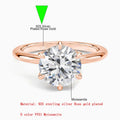 SDOOU Elegant 14K Gold Filled Six Claw Solitaire Moissanite Ring 1/2/3ct D VVS1 Round Cut  Everyday Wear Jewelry Gift for Women