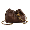 Women's Crossbody Tote Bag PU Leather Hobo Bag Fashionable Retro Bucket Bag Korean High-End Chain Crossbody Bag