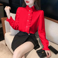 Woman Spring Autumn French Style Elegant Shirts Lady - View 6 | SAMAG