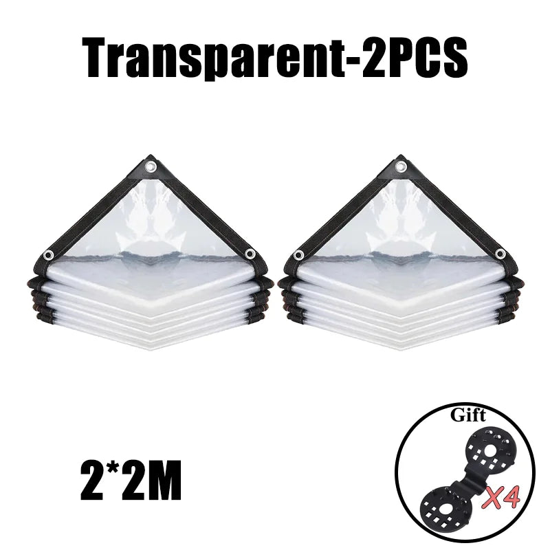 Thick Transparent PVC Tarp Heavy Duty Waterproof Weatherproof Cover for Outdoor Patio Garden Balcony Greenhouse and Rain Shelter