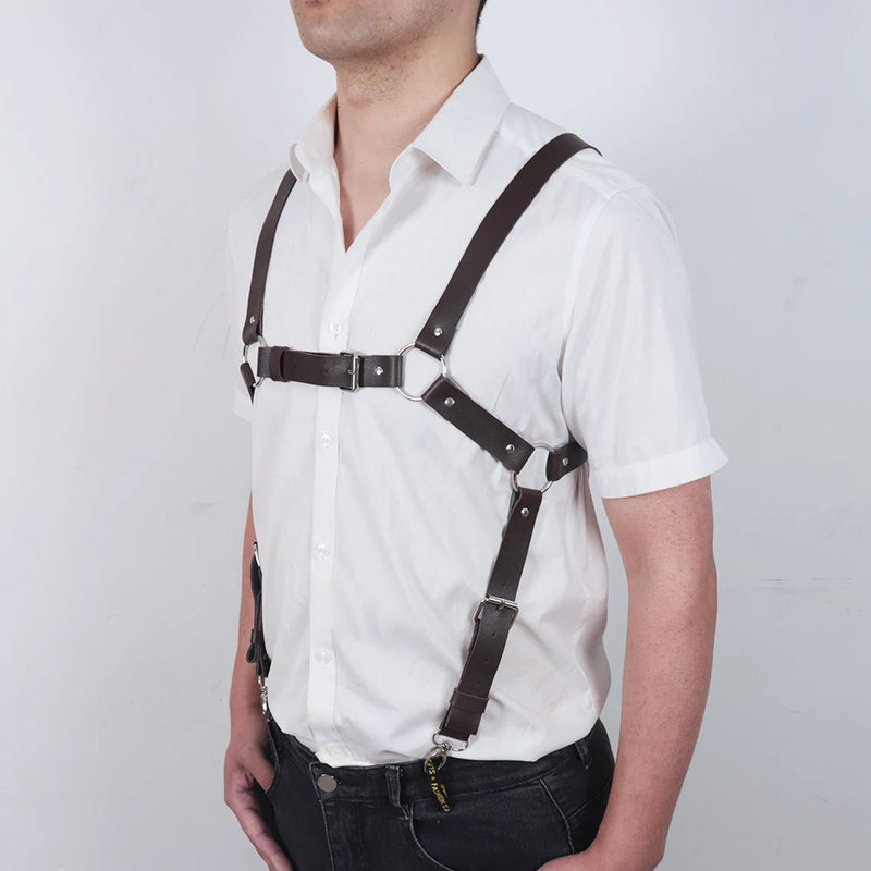 Men's Adjustable Suspenders, Fashionable Casual Back Harness Suspenders
