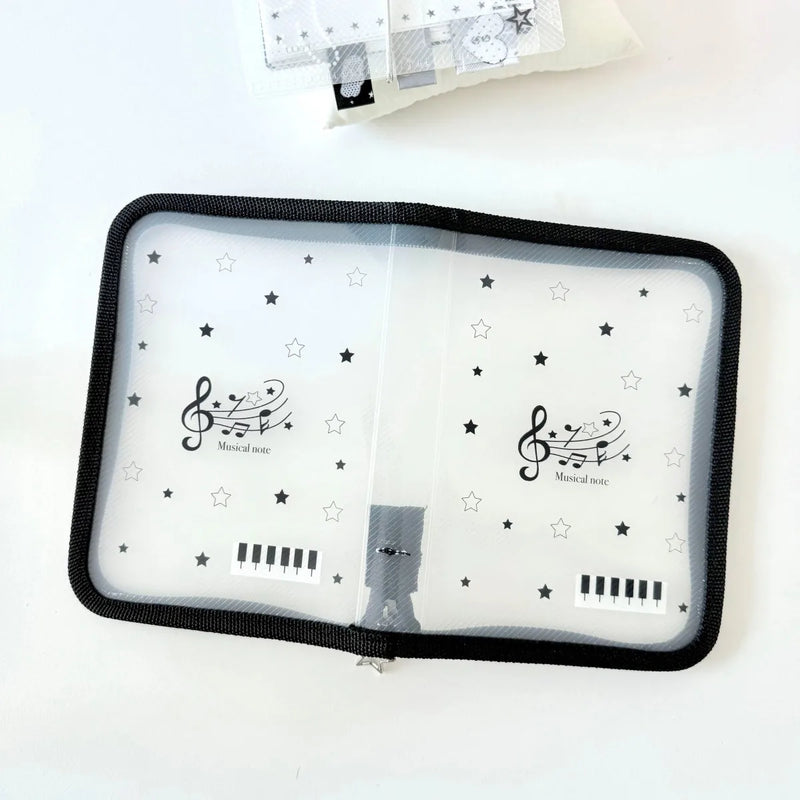 Cute A6 Stationery Storage Folder File PP Twill Zipper Pouch Document Bag Zip File Folder School Office Supplies