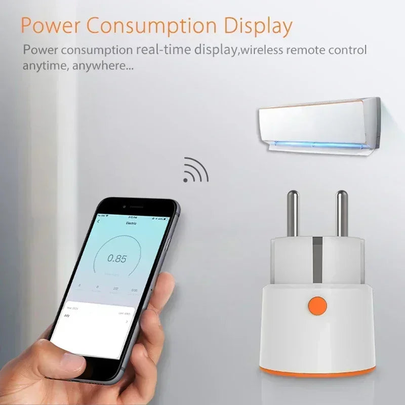 Tuya Smart Zigbee 3.0 Power Plug 16A EU Outlet 3680W Meter Remote Control Work With Zigbee2mqttt And Home Assistant Tuya Hub