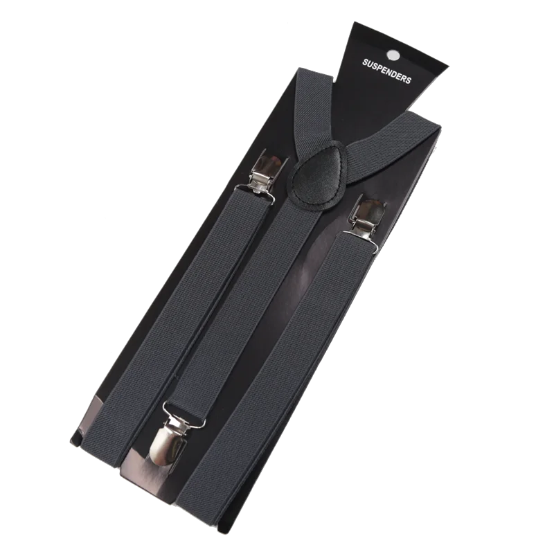 Unisex Elastic Leather Suspenders Braces Men Women Gift Black Blue Red Adjustable Straps for Wedding Suit Skirt Accessories