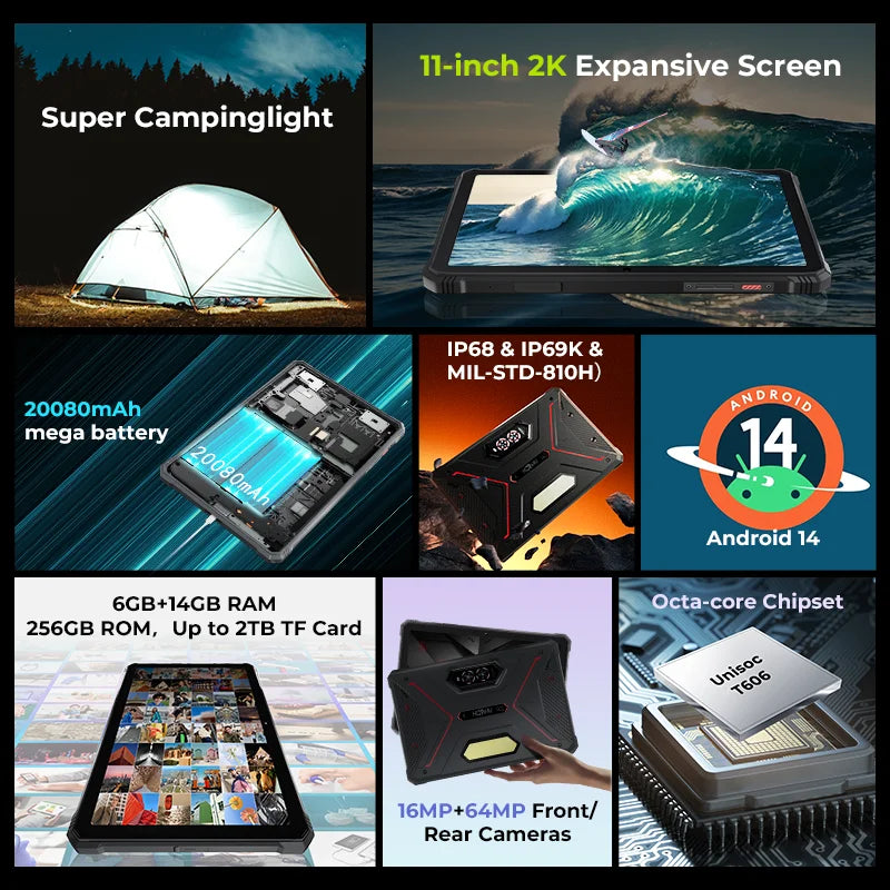 HOTWAV R9 Pro Global Dual 4G Rugged Tablet 11'' FHD+ 2K - View 2 | SAMAG