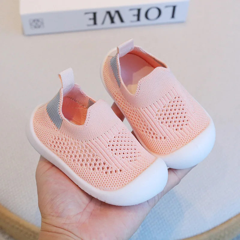Spring Summer Breathable Knitted Non-slip Soft Sole Kids Sneakers for Boys Girls Tennis Casual Shoes Toddler School Shoes