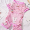 Cartoon Print Cat Cooling Jumpsuit Ultra-thin Breathable Mesh Dog Sunscreen Clothes Sun Protection Summer Cat Clothes