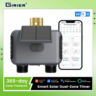 GIRIER Tuya WiFi 6 Smart Water Timer Solar Powered | SAMAG