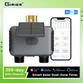 GIRIER Tuya WiFi 6 Smart Water Timer Solar Powered Programmable Sprinkler Controller IPX6 with Brass Inlet for Garden Irrigation