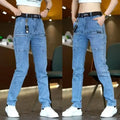 Korea Fashion Men Jeans Cargo Denim Pants Casual Blue | SAMAG