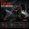 NEW 1100mAh Battery Sports Smart Watch Compass IP68 Waterproof Outdoor Flashlight Voice Assistant Heart Rate BT Call Smart Watch
