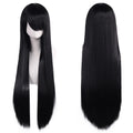 80cm Long Synthetic White Purple Cosplay Wigs Green Hair Straight Silver Wig Pink Hairpiece Lolita Wig with Bangs