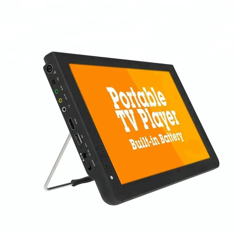 10 Inch LCD Monitor Portable TV Digital Television with Built-in Battery DC 12V for Car Outdoor Travel Support AV USB TF Card