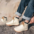 Men Rain Boots Outdoor Work Boots New Fashion Waterproof Fishing Shoes Platform Non-slip Rubber Shoes Lace-up Couple Rain Shoes