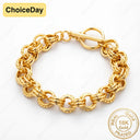 18K Gold Plated Exquisite Vintage Twisted Pattern Bracelet for Women, Fashionable Wedding Jewelry, Party Gift