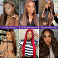 30 40 46 Inch Bone Straight Chocolate Brown13x6 HD Lace Front Human Hair Wigs Pre Plucked Dark Brown 13x4 HD Lace Frontal Wig For Women