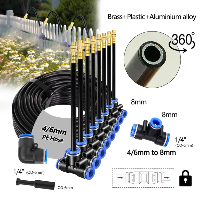 30-5m LCD Quick Connect Atomizing Sprinkler Timer Irrigation Kit Custom Automatic Watering System Flexible Adjustment Nozzle