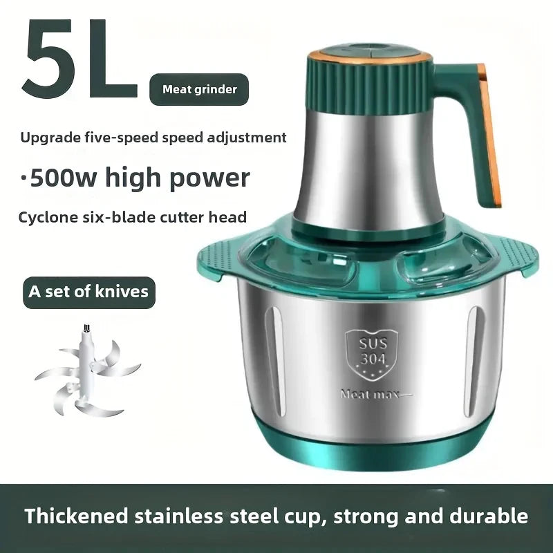 2L 3L 5L Electric Mincer Grinder 304 Stainless Steel Multifunctional Vegetable Slicer Chopper Meat Processor 220V EU Plug