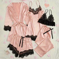 Women's Satin Sleepwear Pajama Set Pink Sexy Lingerie | SAMAG