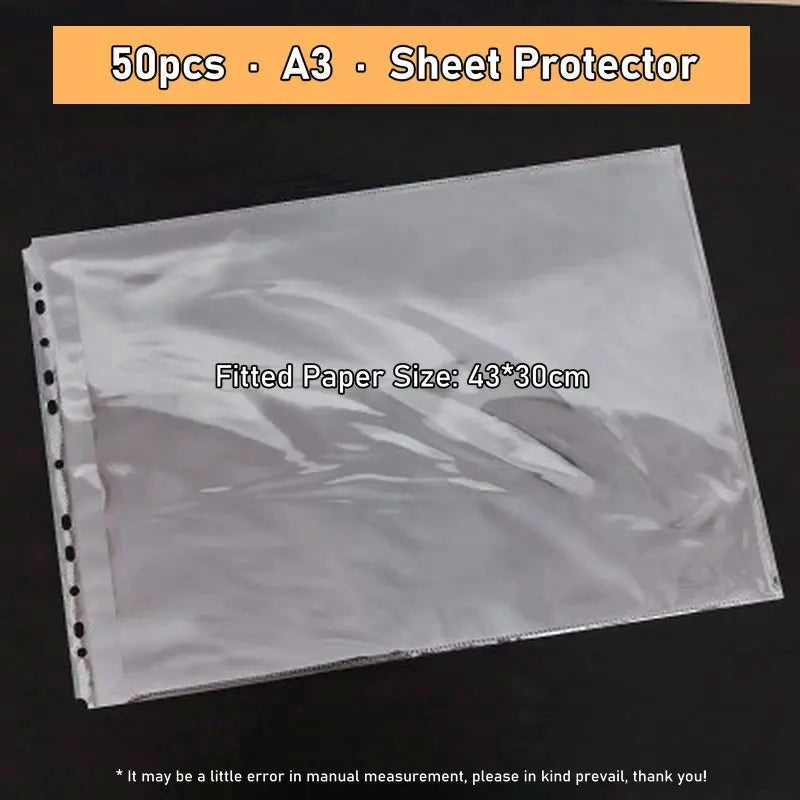 Horizontal A4 Ring Binder A3 Folder With Rings Transparent Protector Sheet A5 Wide Binder Landscape Binder Sleeves B5 File Cover