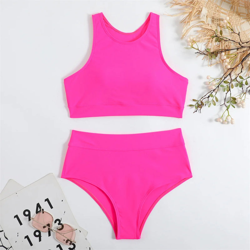 Sexy Print Bikini Hight Waist Tankini Swimsuit Bathing | SAMAG
