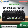 Topton pfSense Firewall Soft Router J6412 J5005 N150 4x i226-V 2.5G LAN NVMe Barebone Fanless Mini PC HDMI2.0 DP AES-NI OPNsense