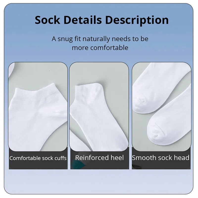 5/10 /20/30 Pairs Unisex Casual Plain Color Boat Socks | SAMAG