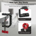 Lanxire C Clamp Desk Camera Mount, Aluminum C-clamp with 1/4" 3/8" Thread, Desktop DSLR Mount for Photo Studio Video,Light Stand