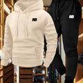 Men's two - piece sports sweatshirt and trousers, grey and black logo regular pocket autumn and winter | SAMAG