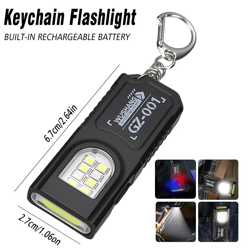 900 Lumen EDC Flashlight, Dual Light 7 Modes USB Rechargeable, with Magnet & Clip IPX4 Waterproof for Camping Fishing Emergency