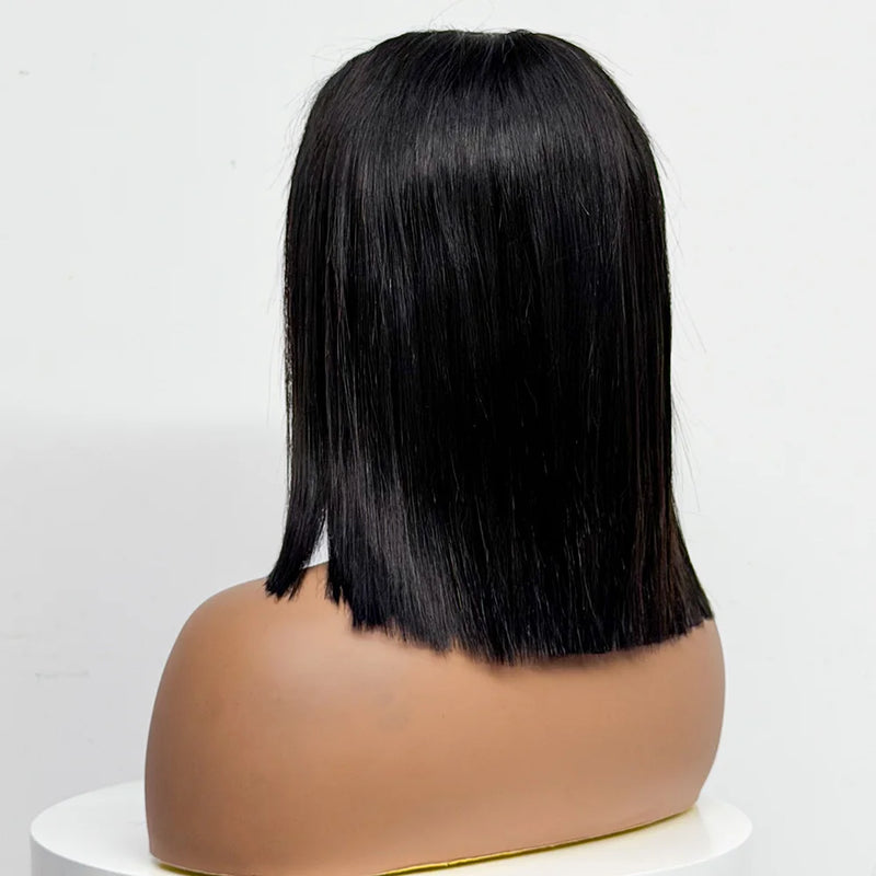 250% Density Bob Straight Human Hair 2X6 Transparent Lace Closure Frontal Human Hair Wigs 100% Human Hair Ginger 99J Colored Wig